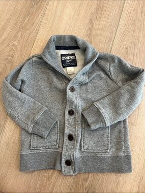 OshKosh B'gosh Light Gray Shawl Collar Cardigan -NWOT